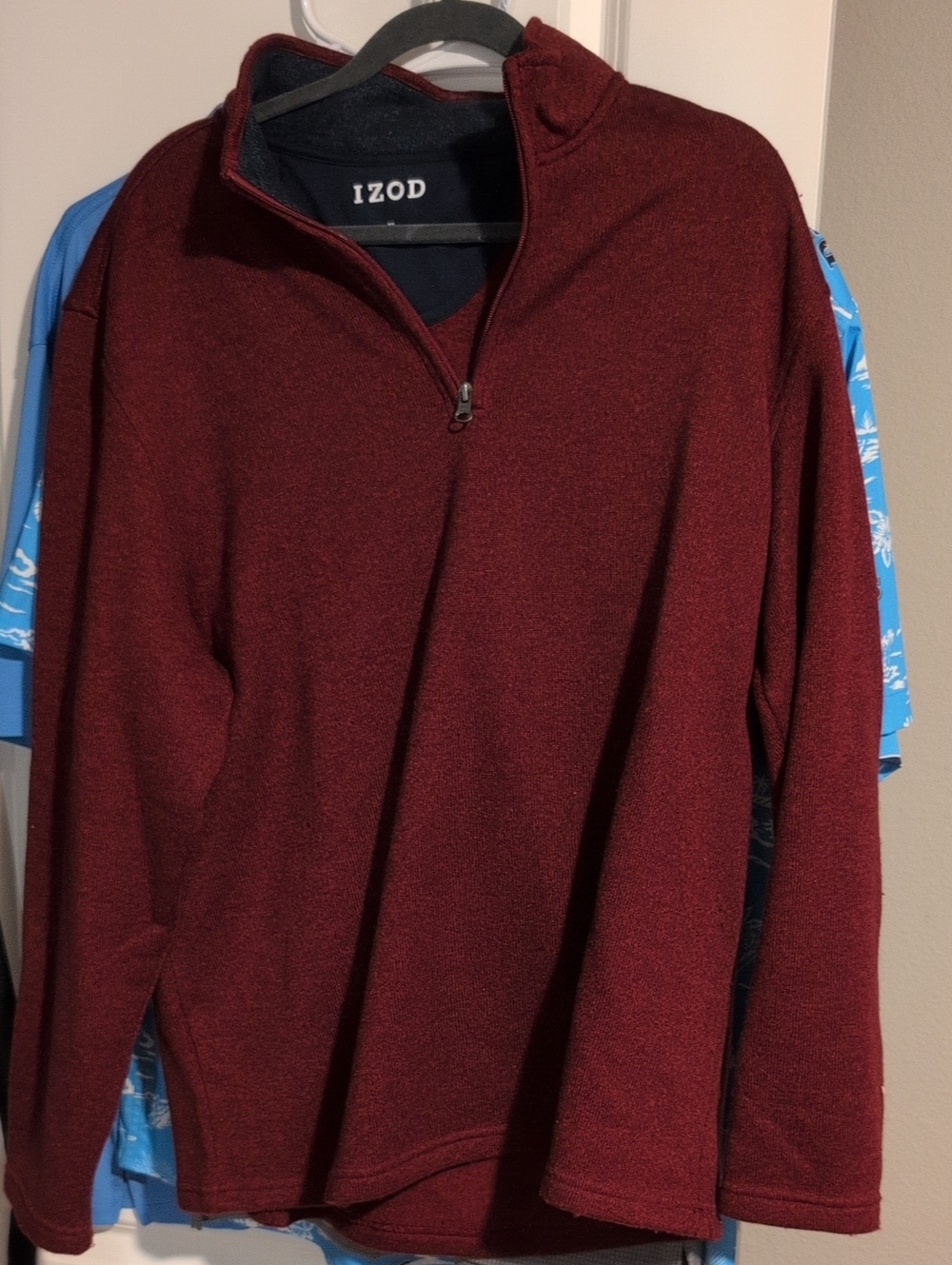 Izod Men's Burgundy Half-Zip Pullover Sweater
